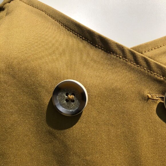 Buru XS Double Breasted Vest Top Button Down Up Mustard Sleeveless Yellow Tank - Picture 3 of 7